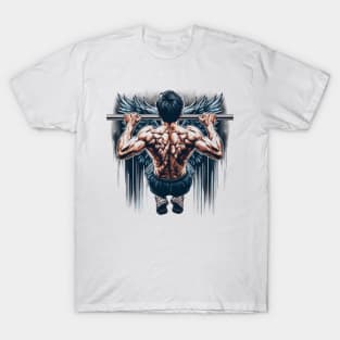 Muscular, Lean Guy doing Pullups T-Shirt